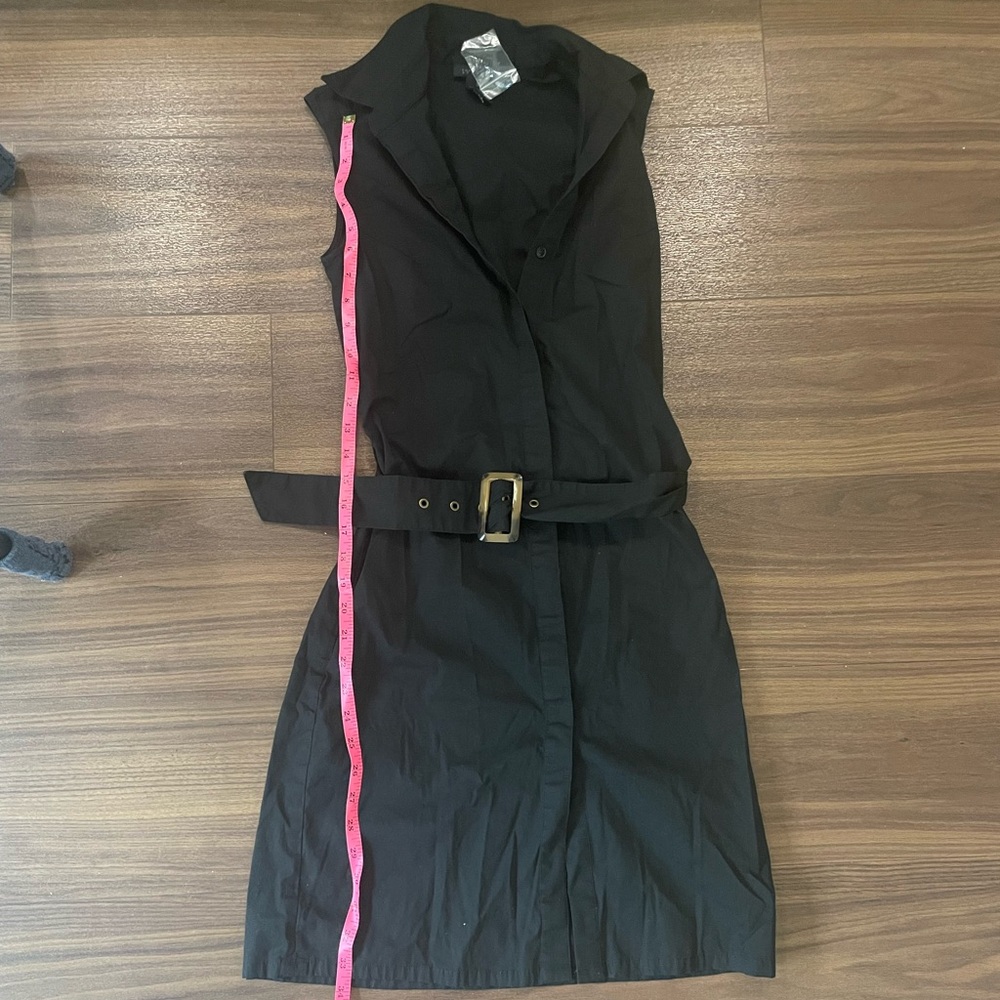 The limited black buttoned dress with belt - Picture 4 of 5